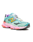 New Balance 9060 Scarpe Donna Verde Menta e Rosa Fluo in Mesh e Pelle