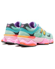 New Balance 9060 Scarpe Donna Verde Menta e Rosa Fluo in Mesh e Pelle