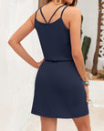 Vestito Donna Ursula – Scollo a V, Spalline Sottili, Taglio Mini e Vita Regolabile con Tasche Estate