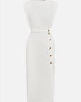 Phoebe | Vestito midi senza maniche da donna con bottoni