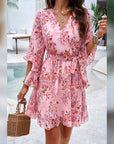 Vestaglia Odessa Donna – Incrocio a V Floreale, Maniche a Campana & Mini in Mussola Elegante