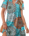 Abito Donna Estivo Sherry – Abito Midi Scollo a V Elegante, Taglio Fluido Bohemien per Vacanze e Matrimonio