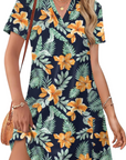 Abito Donna Estivo Sherry – Abito Midi Scollo a V Elegante, Taglio Fluido Bohemien per Vacanze e Matrimonio