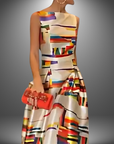 Sarah | Abito lungo colorblock alla moda da donna