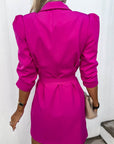 Abito blazer mini donna strutturato – doppio petto, con cintura, taglio aderente