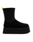 UGG Classic Dipper Boot Black stivaletti donna in pelle scamosciata e montone nero, vista laterale