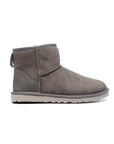 UGG Classic Grey stivali uomo e donna in pelle scamosciata e montone grigio, vista laterale