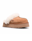 UGG Disquette Platform Camel sabot platform donna in pelle scamosciata e montone cammello, vista frontale