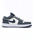Nike Air Jordan 1 Low Bianco Grigio Blu Pelle Premium