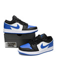 Nike Air Jordan 1 Low Nero Bianco Blu Royal Pelle Premium