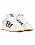 Adidas Campus 00s Crystal White Core Black sneakers basse uomo e donna in bianco nero - vista frontale