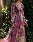 Sienna | Abito lungo da donna a maniche lunghe con stampa floreale