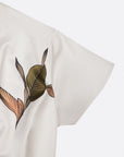Sophie | Vestito midi incrociato a V con stampa foglie da donna