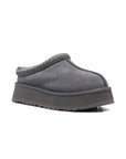 UGG Tazz Obsidian ciabatte platform uomo e donna in pelle scamosciata e montone blu, vista frontale