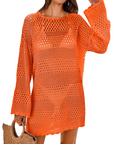 Vianney Abito da Spiaggia Donna – Abito Trasparente in Crochet, Copricostume Estivo Elegante in Maglia
