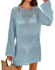 Vianney Abito da Spiaggia Donna – Abito Trasparente in Crochet, Copricostume Estivo Elegante in Maglia