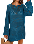 Vianney Abito da Spiaggia Donna – Abito Trasparente in Crochet, Copricostume Estivo Elegante in Maglia