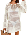 Vianney Abito da Spiaggia Donna – Abito Trasparente in Crochet, Copricostume Estivo Elegante in Maglia