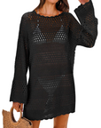 Vianney Abito da Spiaggia Donna – Abito Trasparente in Crochet, Copricostume Estivo Elegante in Maglia