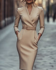 Willow | Abito midi primaverile da donna con cintura e incrocio