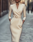 Willow | Abito midi primaverile da donna con cintura e incrocio