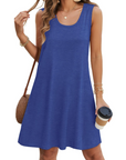 Vestito estivo da donna Diana – scollo a U, senza maniche, lunghezza al ginocchio con tasche