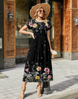 Abito Maxi Bohemien Olivia da Donna – Abito Lungo Floreale con Taglio A e Tasche