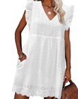 Vestaglia estiva da donna Athena – Cotone con scollo a V, ricamo traforato e tasche