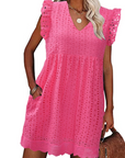 Vestaglia estiva da donna Athena – Cotone con scollo a V, ricamo traforato e tasche
