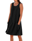 Vestito Estivo da Donna Ellai – Cotone Senza Maniche Lunghezza al Ginocchio con Tasche