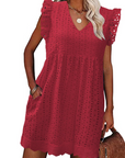 Vestaglia estiva da donna Athena – Cotone con scollo a V, ricamo traforato e tasche