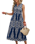 Vestito Maxi Sophia da Donna – Abito Lungo Estivo con Scollo a V, Senza Maniche e Tasche