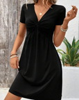 Quinn Mini Vestaglia Donna Estate – Scollo a V Maniche Corte Vita Alta
