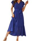 Anita Abito Maxi Donna – Abito Bohemien Floreale Scollo a V Volant Cintura Estate