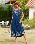 Vestito Midi Emily da Donna con Volant – Abito Estivo Svasato a Vita Alta con Tasche