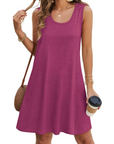 Vestito estivo da donna Diana – scollo a U, senza maniche, lunghezza al ginocchio con tasche