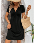 Quinn Mini Vestaglia Donna Estate – Scollo a V Maniche Corte Vita Alta