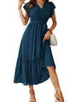 Anita Abito Maxi Donna – Abito Bohemien Floreale Scollo a V Volant Cintura Estate