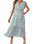 Anita Abito Maxi Donna – Abito Bohemien Floreale Scollo a V Volant Cintura Estate