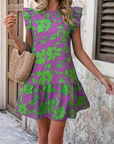 Vestito Mini Estivo Donna Nami – Floreale con Maniche a Volant e Collo Tondo