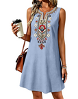 Rachel Vestito Lungo Donna Estate – Lino Cotone Senza Maniche & Tasche