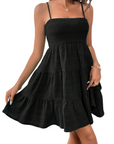 Vestito Mini Estivo da Donna Odelith – Spalline Sottili, Scollo Smockato, Taglio A-Line