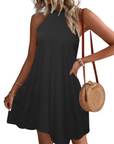 Vestito Estivo Donna Mian – Mini Tunica Halter con Schiena Scoperta e Tasche