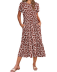 Vestito Midi Emily da Donna con Volant – Abito Estivo Svasato a Vita Alta con Tasche