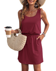 Vestaglia Faith Estiva Donna – Senza Maniche, Scollo a U con Coulisse e Tasche