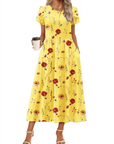 Abito Maxi Bohemien Olivia da Donna – Abito Lungo Floreale con Taglio A e Tasche