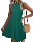 Vestito Estivo Donna Mian – Mini Tunica Halter con Schiena Scoperta e Tasche