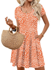 Vestito Nira Donna – Vestito Mini A-Line Scollo a V Maniche Corte con Tasche Estate Casual