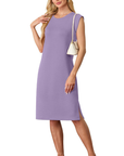 Wensy Abito Donna – Girocollo Senza Maniche, Taglio Midi con Spacco e Tasche Elegante