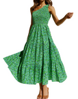 Abito Maxi Bohème da Donna ZsaZsa – Abito Monospalla con Volant, Taglio A-Line ed Elegante per l’Estate